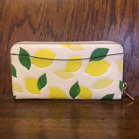 NWT-Kate Spade-Morgan-LemonπToss Embellished Zip-Around Continental Wallet-$210 - Picture 3 of 10